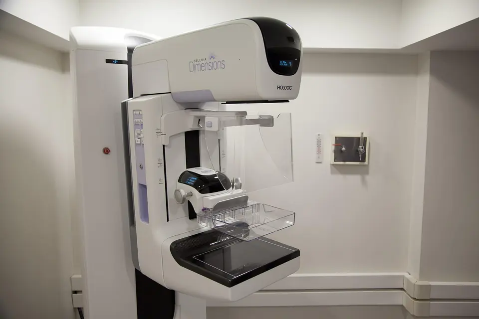 A mammography machine in a clinic room